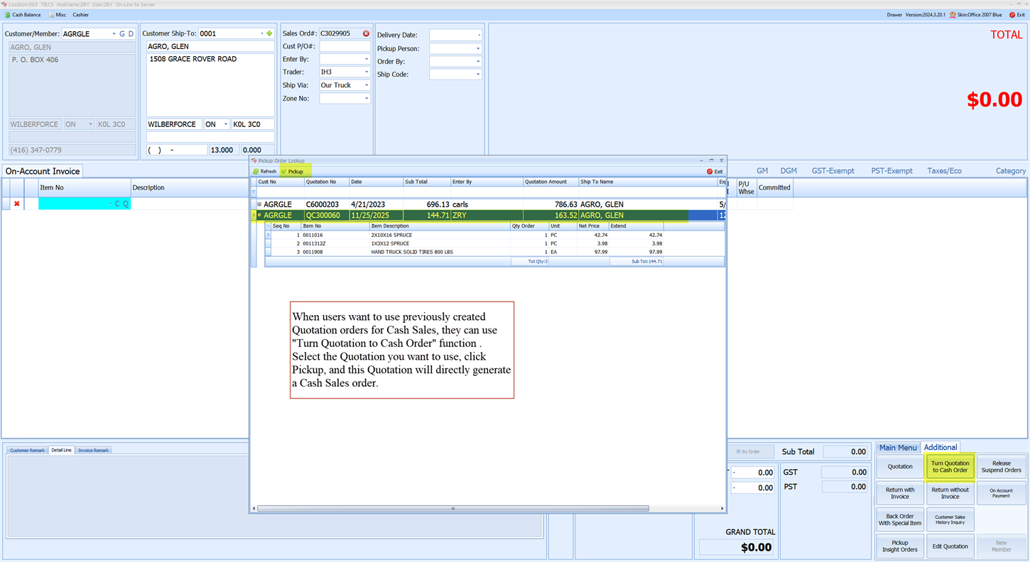 Turn Quotation to Cash Order