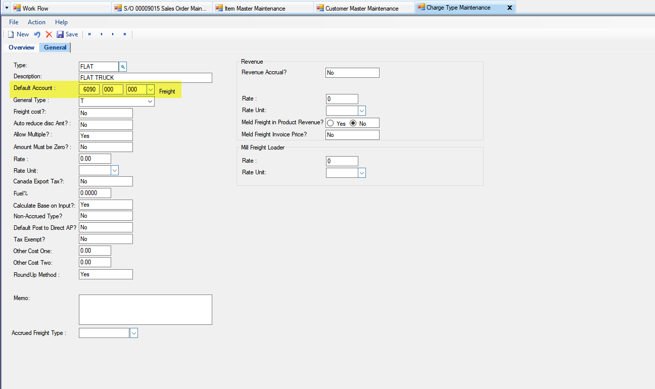 Sales Order Maintenance Trailer tab - Frt Charge/Accrued tab