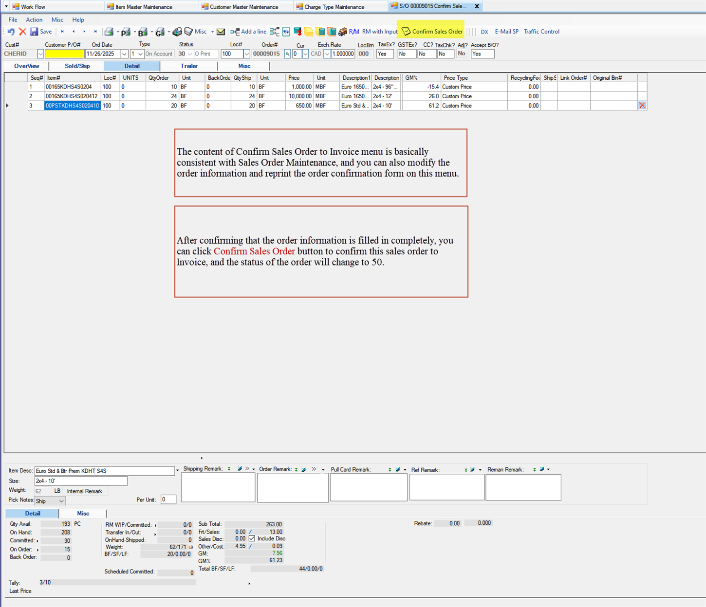 Confirm Sales Order to Invoice