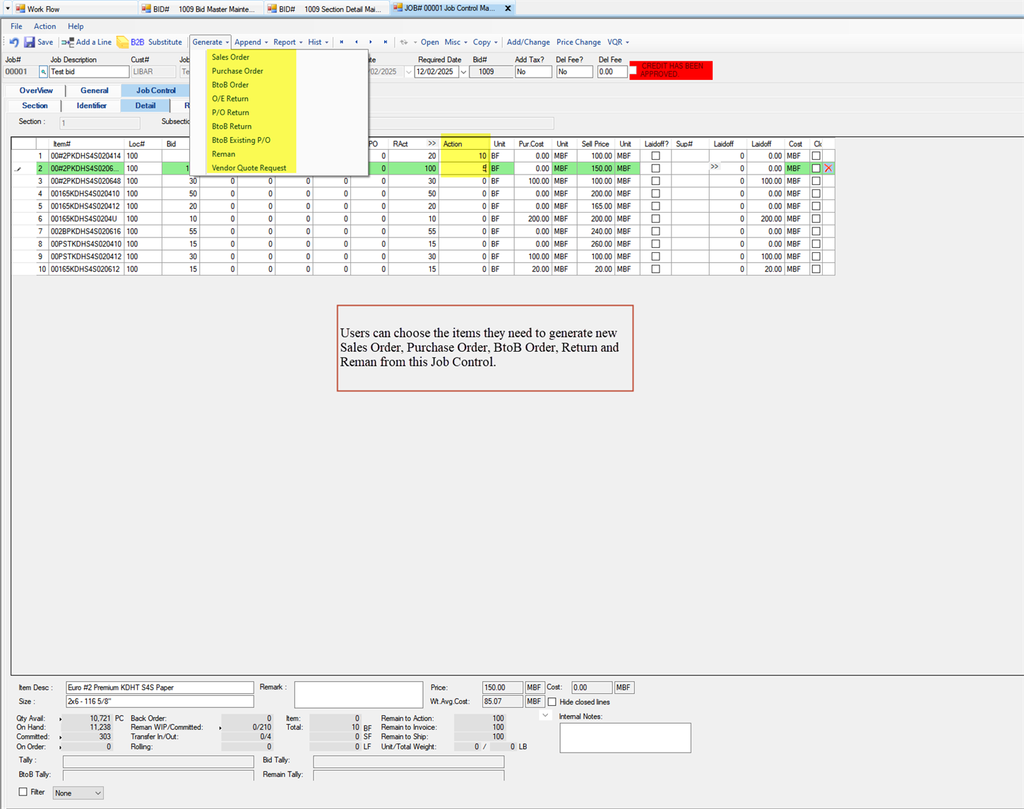 Job Control Maintenance - Generate
