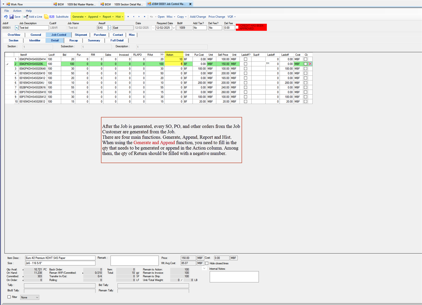 Job Control Maintenance