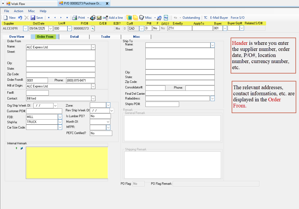 Purchase Order Maintenance