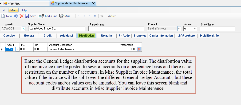 Supplier Master Maintenance