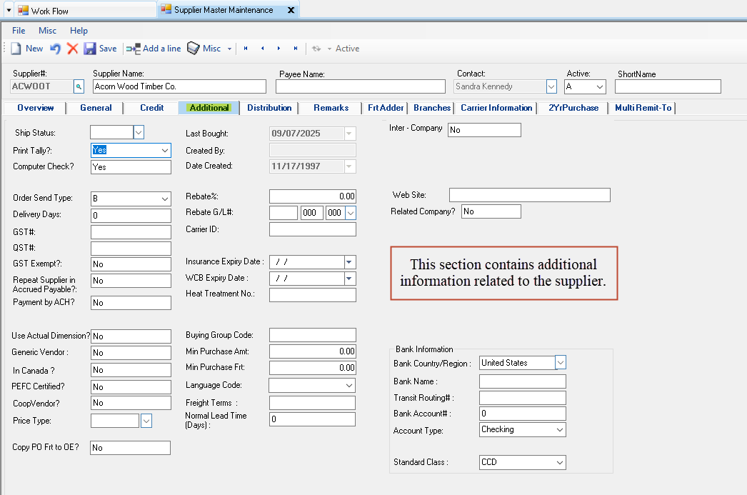 Supplier Master Maintenance